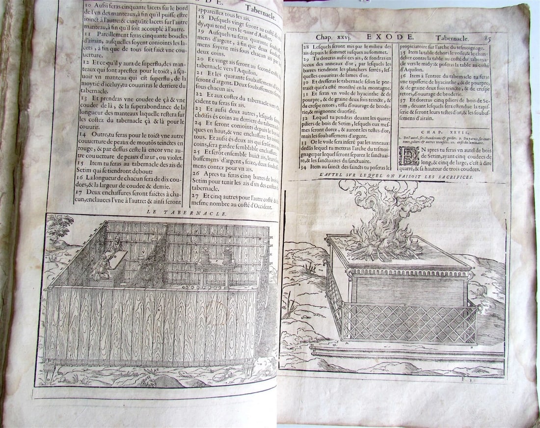 1585 LEUVEN BIBLE illustrated MASSIVE FOLIO antique in FRENCH La Saincte Bible - 9