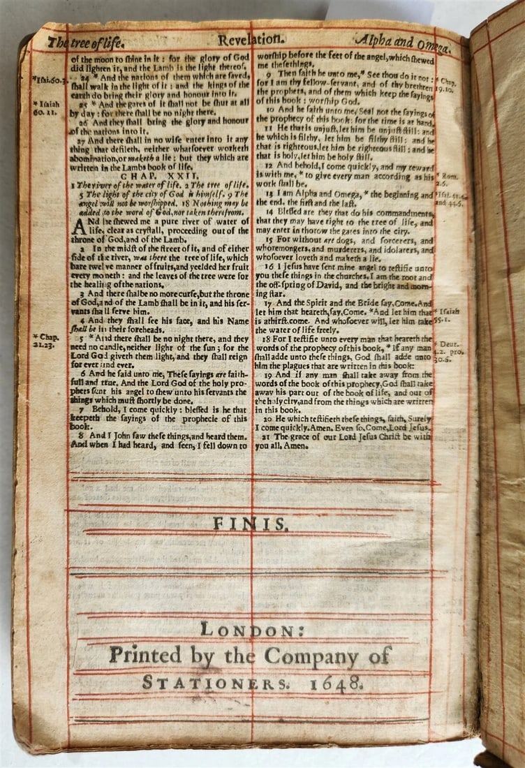 1648 BIBLE ENGLISH antique Old & New Testament London: Company of Stationers - 6