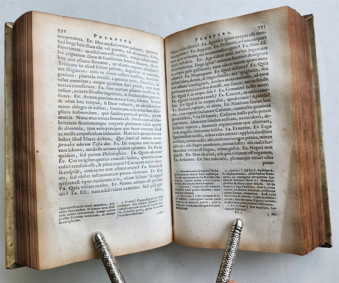 1693 COLLOQUIA by ERASMUS antique VELLUM BOUND 17th CENTURY - 11