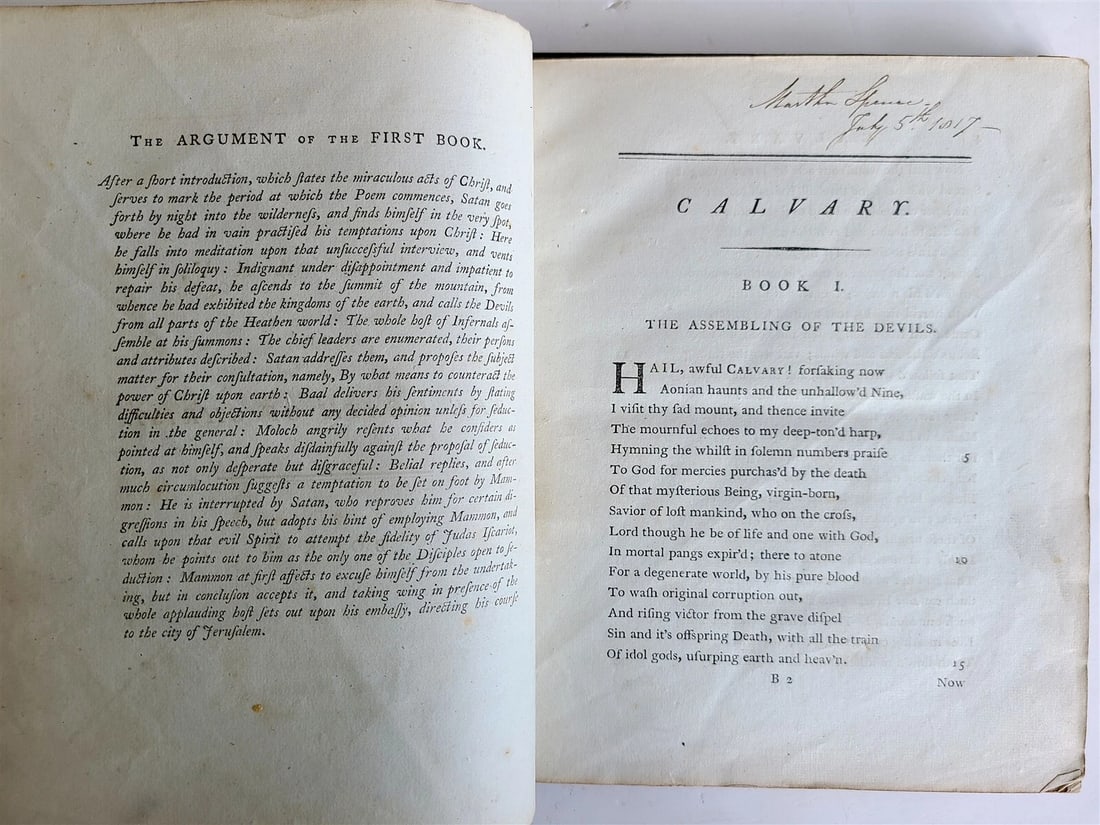 1792 Calvary Or The Death of Christ in ENGLISH antique POETRY - 5