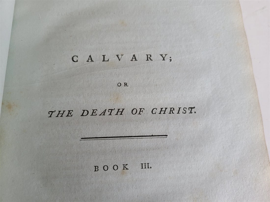 1792 Calvary Or The Death of Christ in ENGLISH antique POETRY - 6