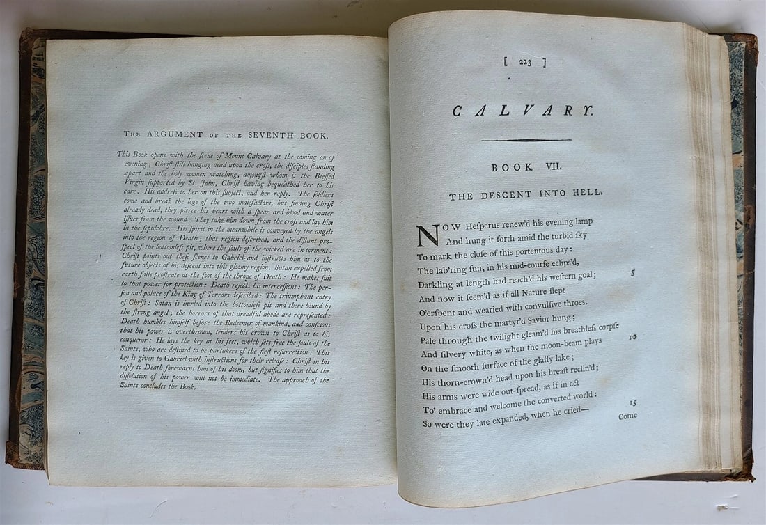 1792 Calvary Or The Death of Christ in ENGLISH antique POETRY - 7