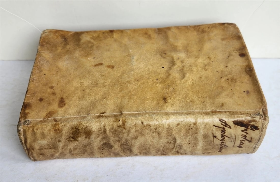 1622 APOLOGETICUS EORUM QVI HOLLANDIAE by Hugone Grotio antique VELLUM BINDING - 4