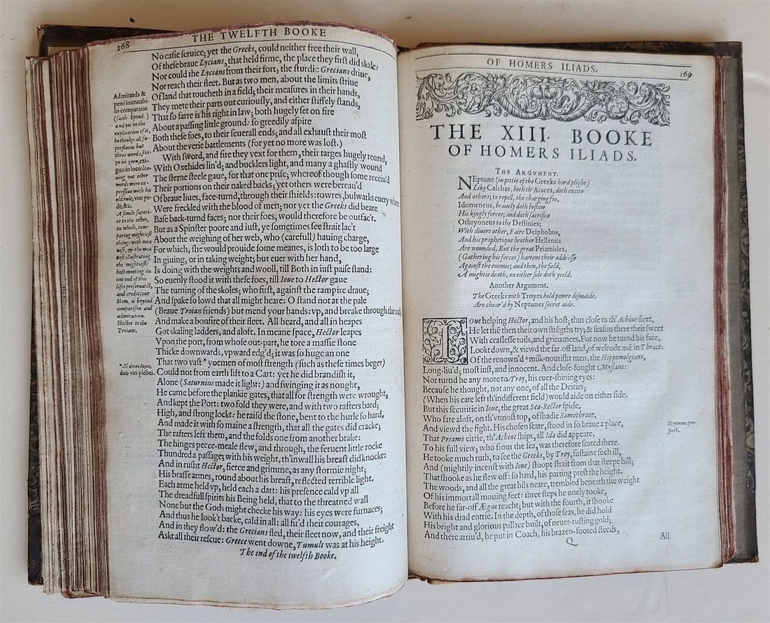 1611 ILLIADS of HOMER by GEORGE CHAPMAN antique 1st ENGLISH EDITION SCARCE - 14