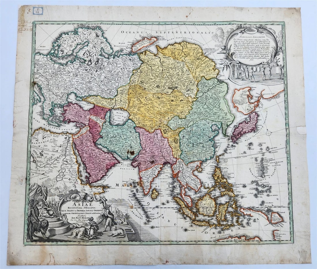18th CENTURY MAP of ASIA antique ASIAE RECENTISSIMA DELINEATIO (1 of 8)