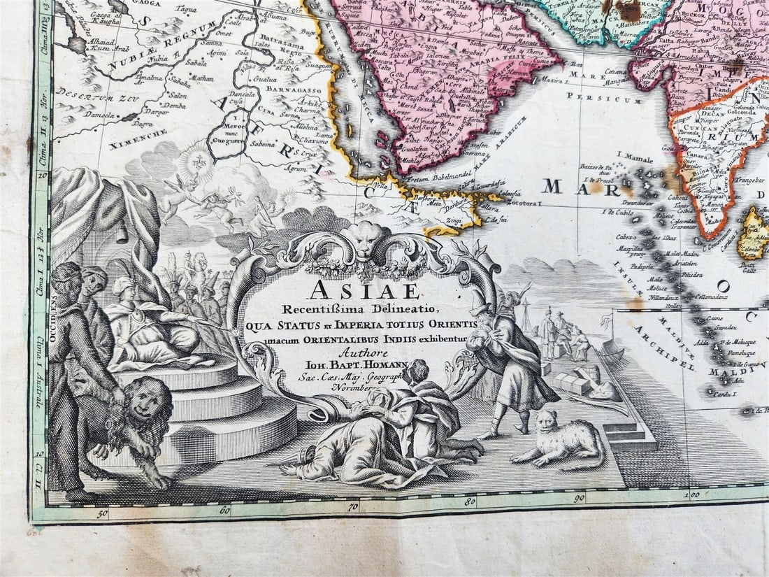 18th CENTURY MAP of ASIA antique ASIAE RECENTISSIMA DELINEATIO - 4