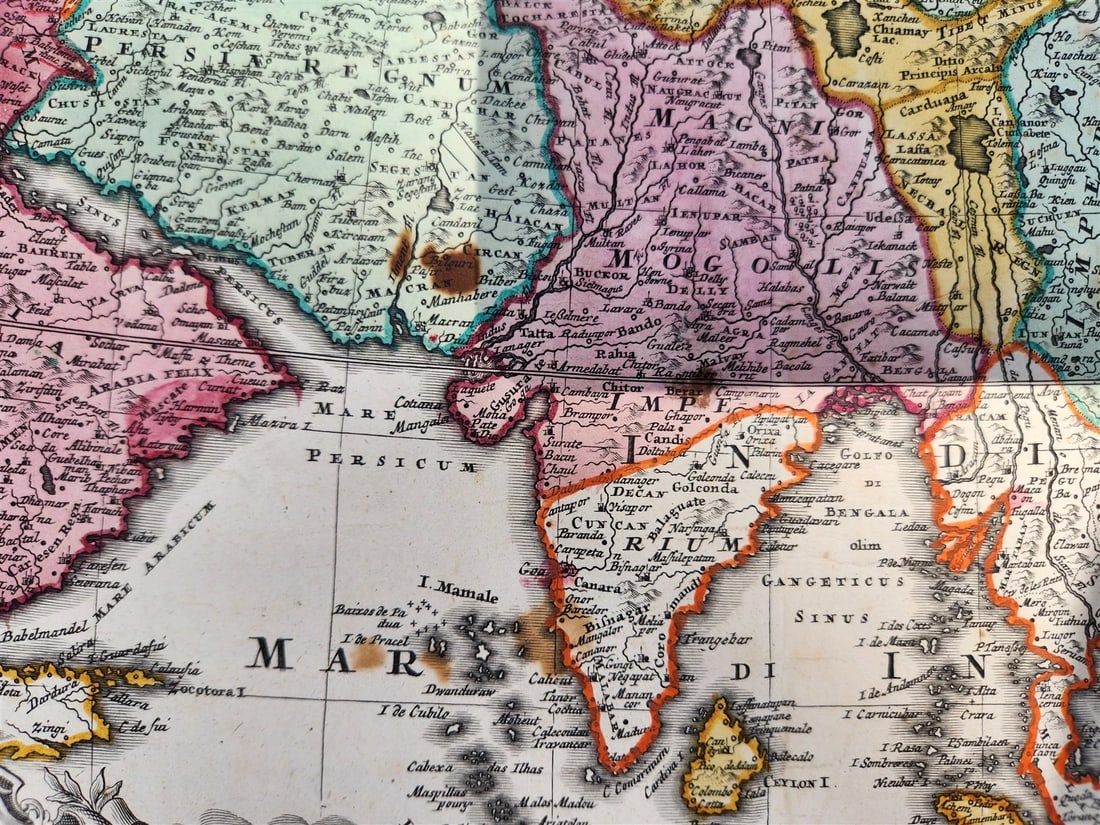 18th CENTURY MAP of ASIA antique ASIAE RECENTISSIMA DELINEATIO - 8