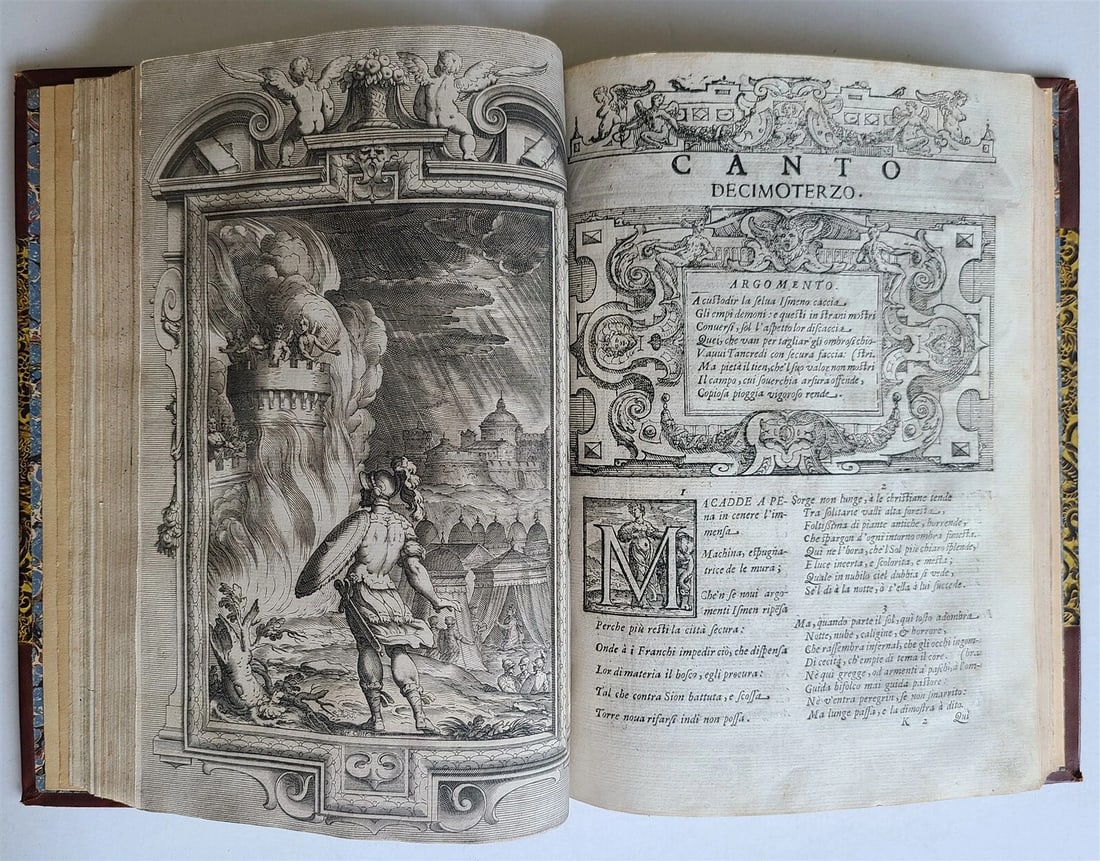 1617 TORQUATO TASSO La Gerusalemme liberata AMAZINGLY ILLUSTRATED antique FOLIO - 10