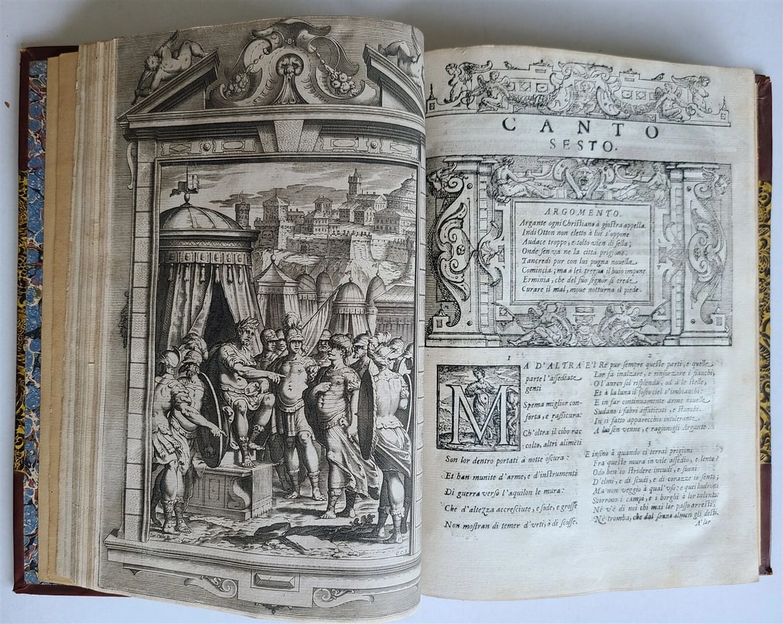 1617 TORQUATO TASSO La Gerusalemme liberata AMAZINGLY ILLUSTRATED antique FOLIO - 17
