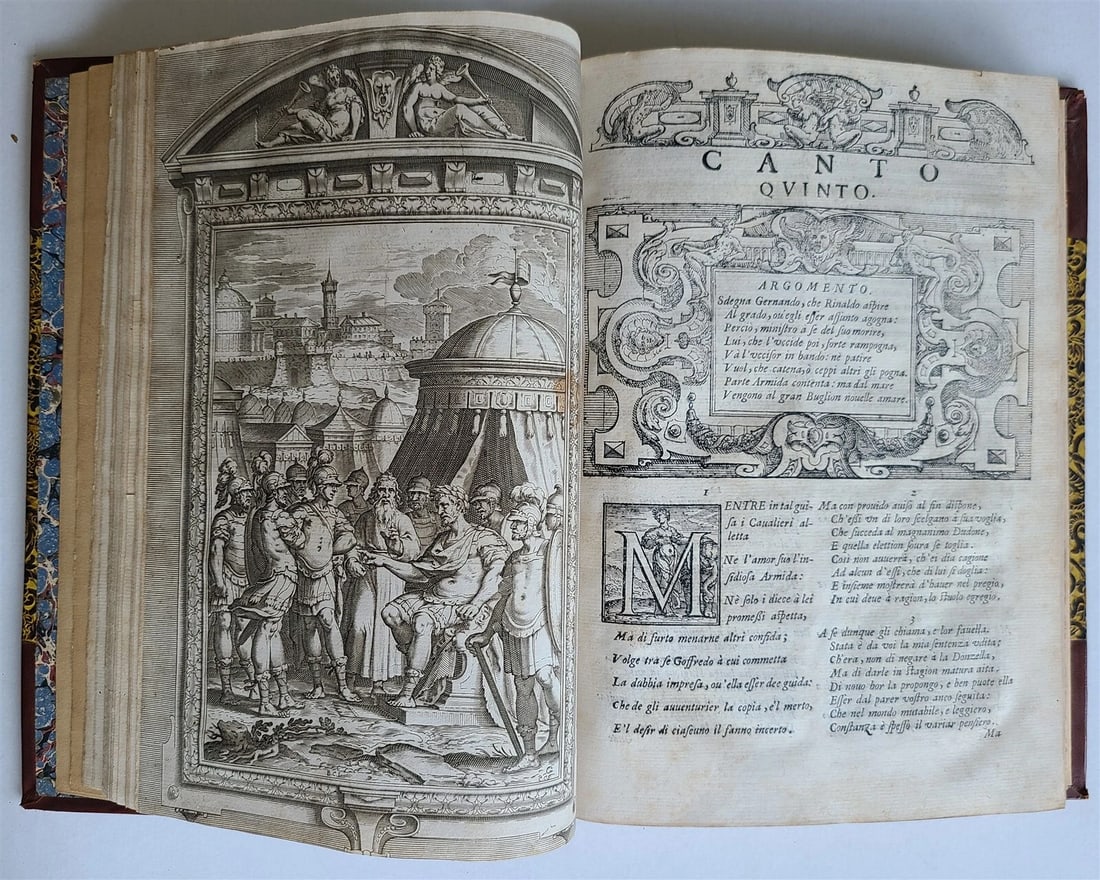 1617 TORQUATO TASSO La Gerusalemme liberata AMAZINGLY ILLUSTRATED antique FOLIO - 18
