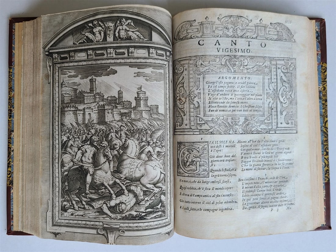 1617 TORQUATO TASSO La Gerusalemme liberata AMAZINGLY ILLUSTRATED antique FOLIO - 2
