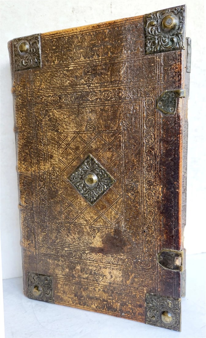 1772 BIBLE in GERMAN SWISS Zurich antique FOLIO w/ BRASS FITTINGS - 2
