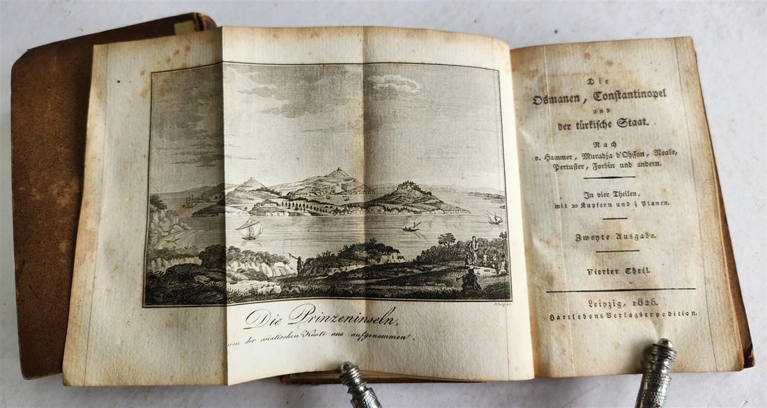 1828 CONSTANTINOPLE & TURKISH STATE antique ILLUSTRATED 2 volumes in German - 18