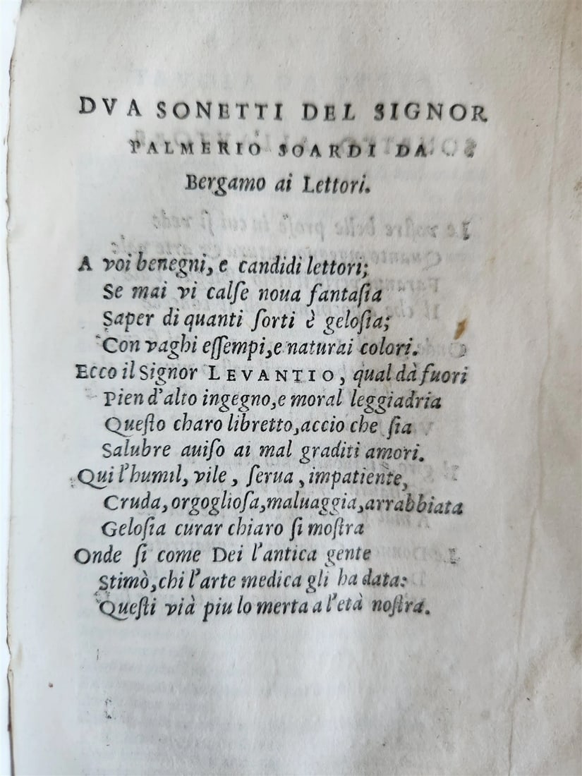 1566 ANTIDOTE to JEALOUSY antique ANTIDOTO DELLA GELOSIA Levantio da Guidicciolo - 10