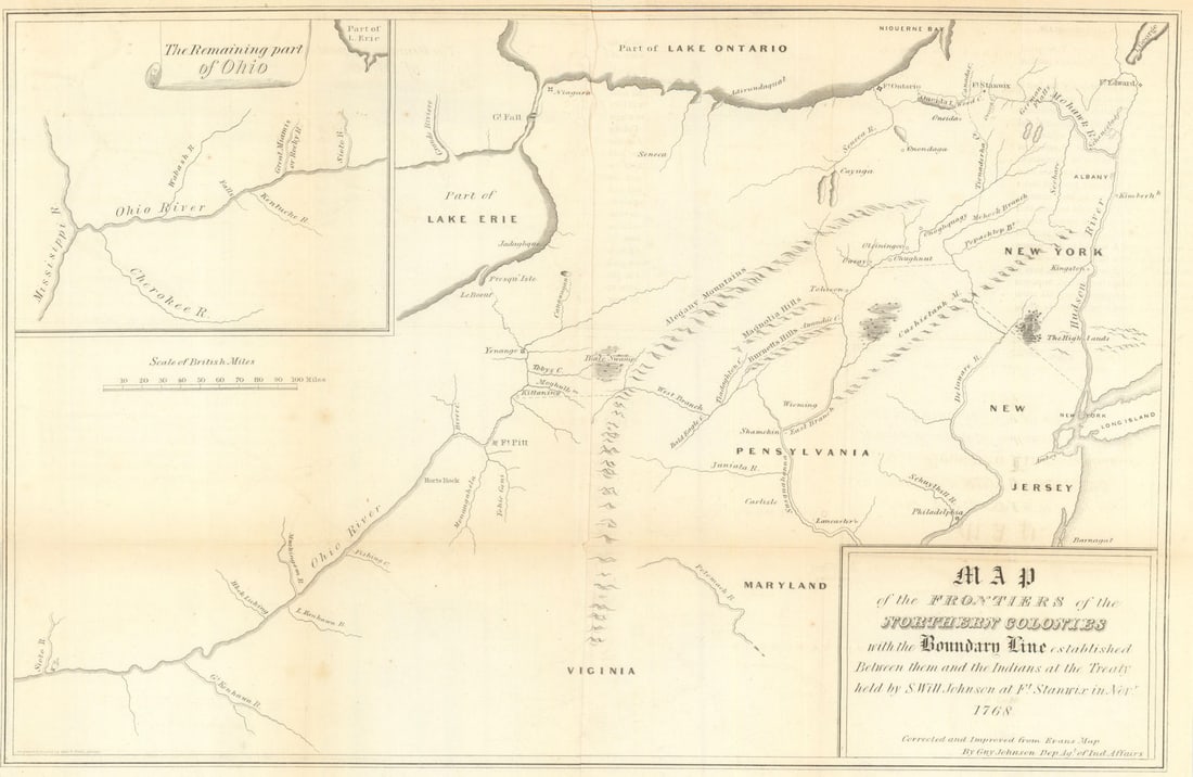Map of the Frontiers of the Northern colonies. Fort Stanwix Treaty 1768 (1849) (1 of 1)