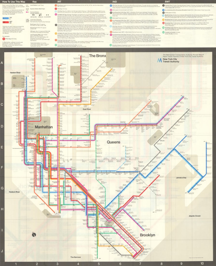 New York Subway Guide. Massimo Vignelli/New York City Transit Authority 1974 map (1 of 1)