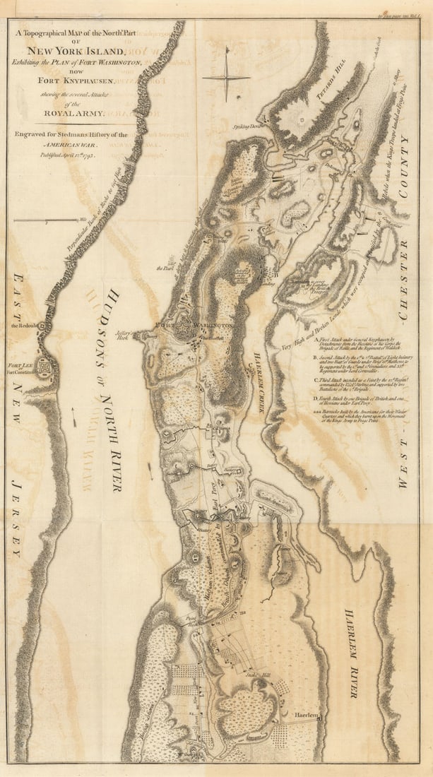 A Topographical Map of the northn. part of New York Island… FADEN/STEDMAN 1794: Title: A Topographical Map of the northn. part of New York Island… FADEN/STEDMAN 1794 Description: A Topographical Map of the northn. part of New York Island, exhibiting the plan of Fort
