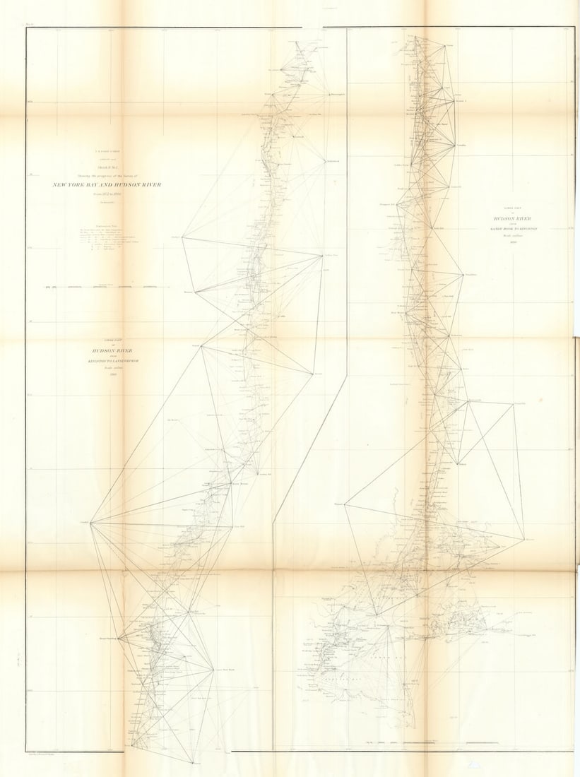 US Coast Survey sketch chart B2 New York Bay & Hudson River. Sandy Hook 1860 map (1 of 1)