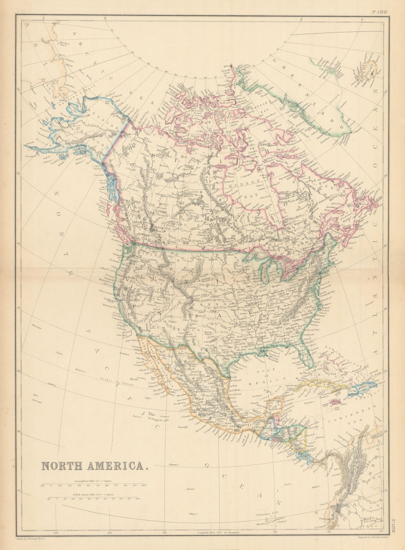 North America "Gadsden or Arizona". Early territorial boundaries. LOWRY 1859 map (1 of 1)