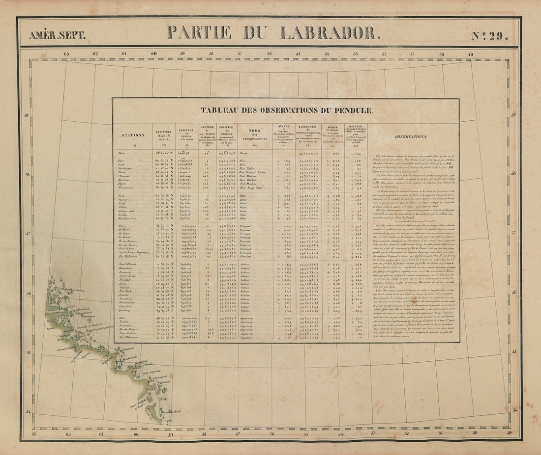 Amér. Sep. Partie du Labrador #29 Nunatsiavut coast Canada VANDERMAELEN 1827 map (1 of 1)