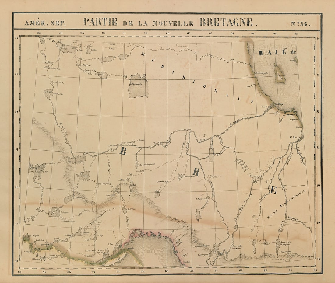 Amér Sep. Partie de la Nouvelle Bretagne #34 North Ontario VANDERMAELEN 1827 map (1 of 1)