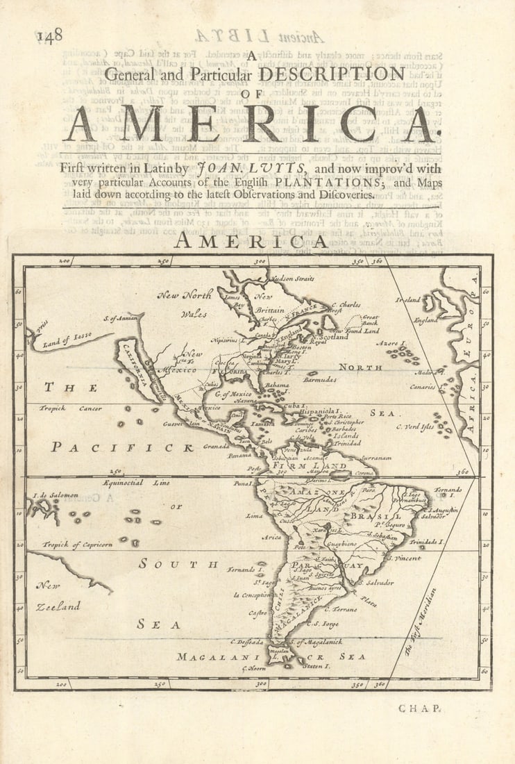 America by Herman Moll. North & South America. Insular California 1701 old map (1 of 1)