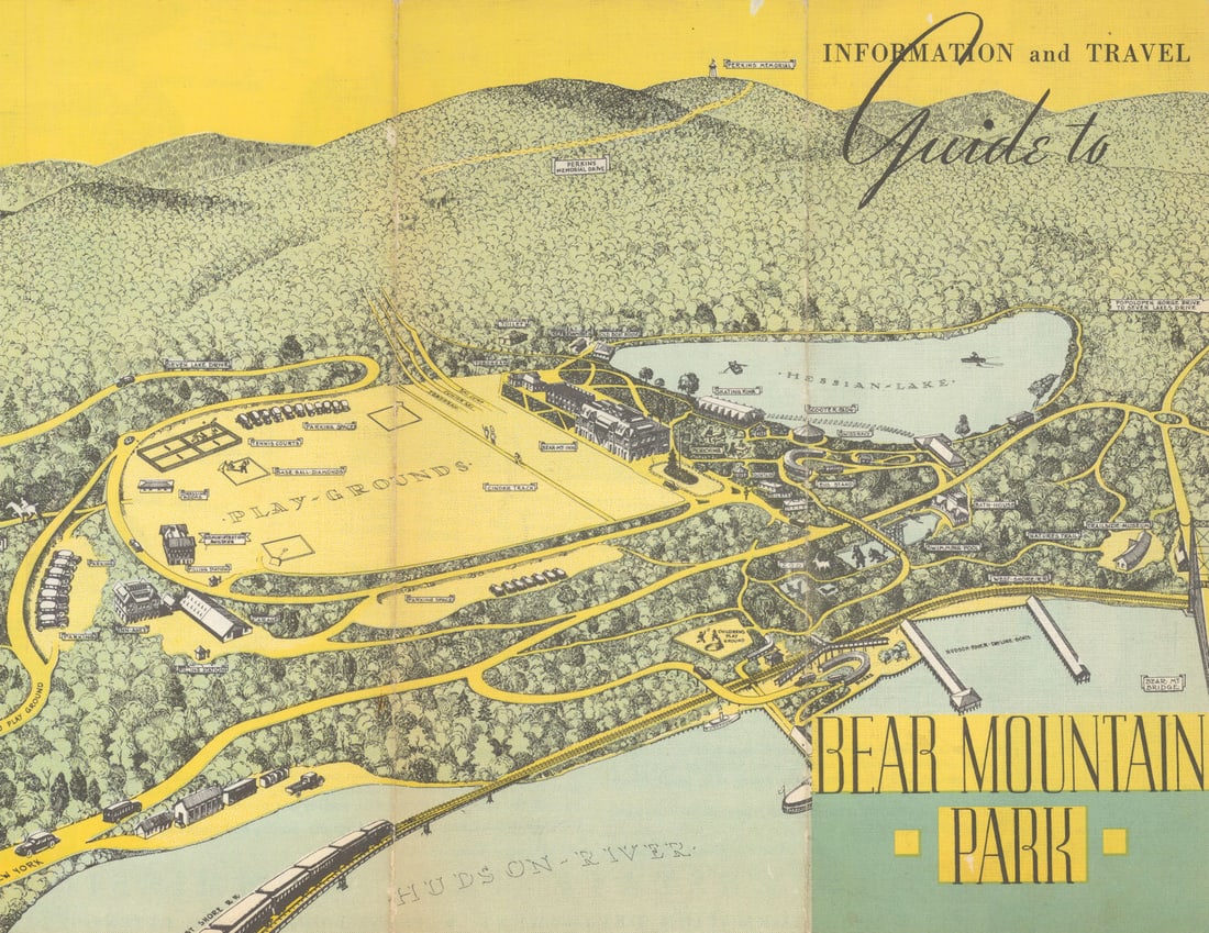 Bear Mountain Park panoramic pictorial tourist map—Hudson—New York State c1929 (1 of 1)
