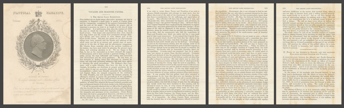 Search for John Ross's 2nd Arctic Expedition news report. Nautical Mag 1832: Title: Search for John Ross's 2nd Arctic Expedition news report. Nautical Mag 1832 Description: The Arctic Land Expedition [Report of John Ross's Second Arctic Expedition 1829-1833. Northwest Passage]