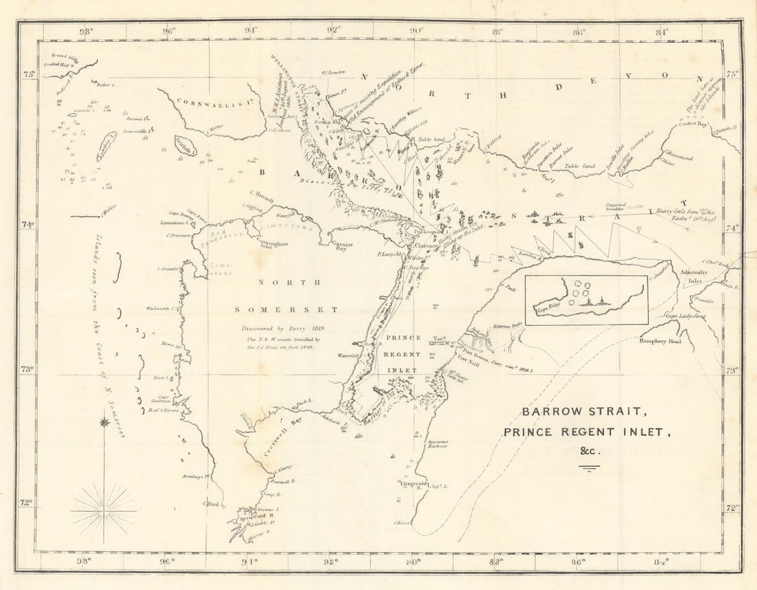 Barrow Strait, Prince Regent Inlet — British Franklin Search Expedition 1850 map (1 of 1)