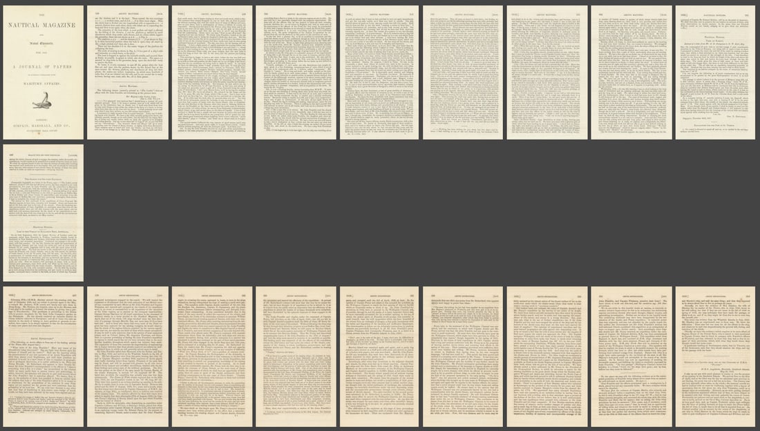 Search for John Franklin's lost Arctic Expedition news reports—Nautical Mag 1852 (1 of 1)