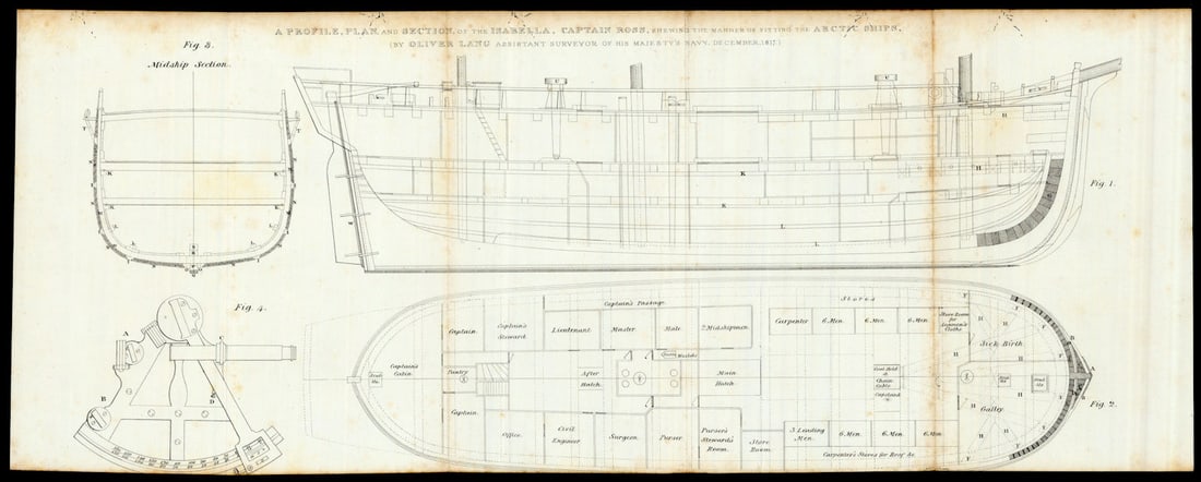 Plan & Description of John Ross's First Arctic Expedition ship Isabella 1833 (1 of 1)
