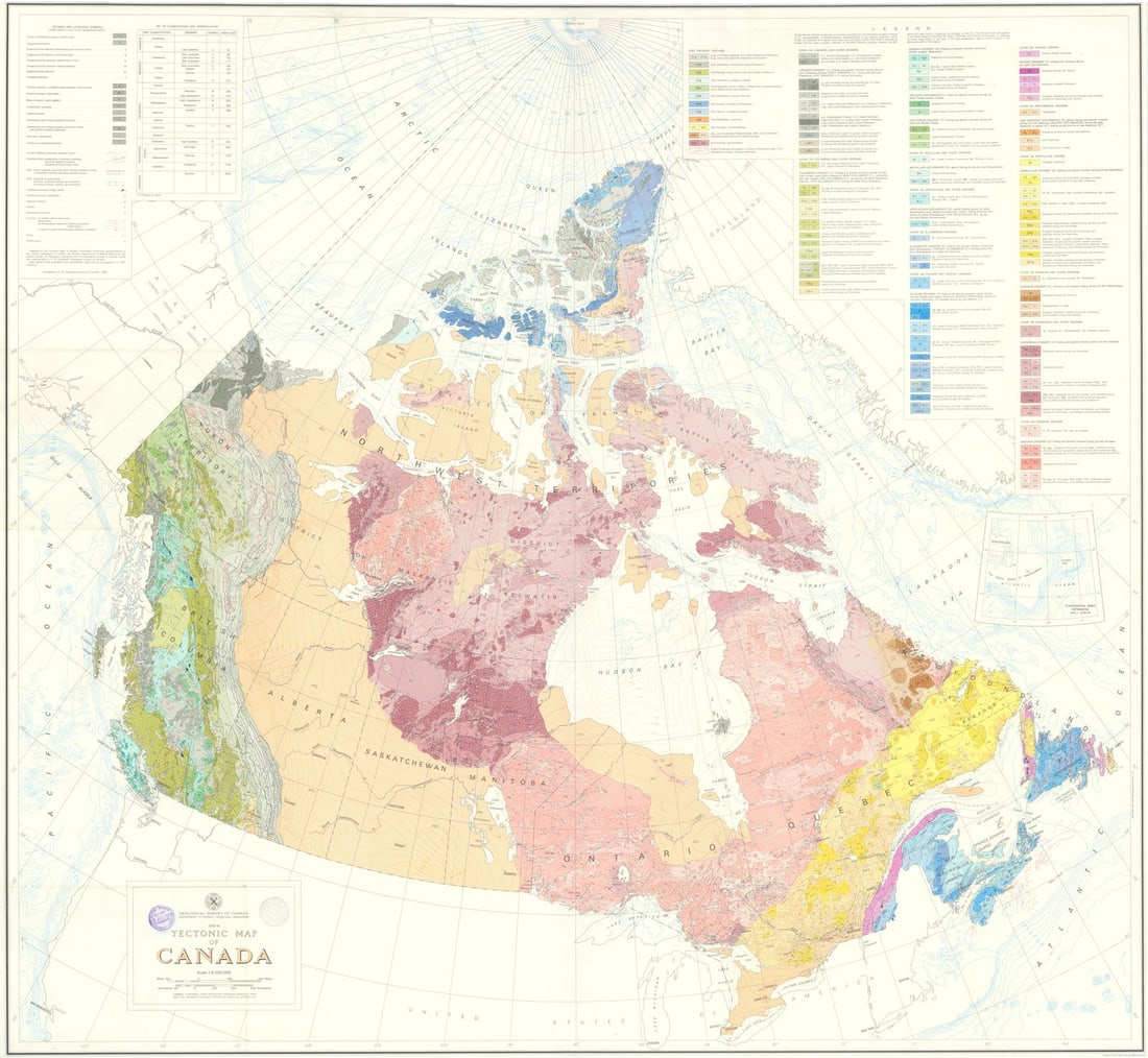 Tectonic map of Canada—1251A—C.H. Stockwell—Geological Survey of Canada 1968 (1 of 1)