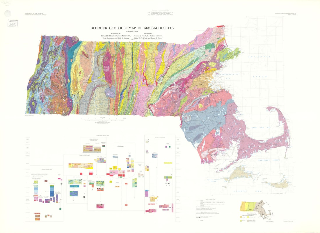 Bedrock Geologic Map of Massachusetts—E-an Zen—U.S. Geological Survey 1983 (1 of 1)