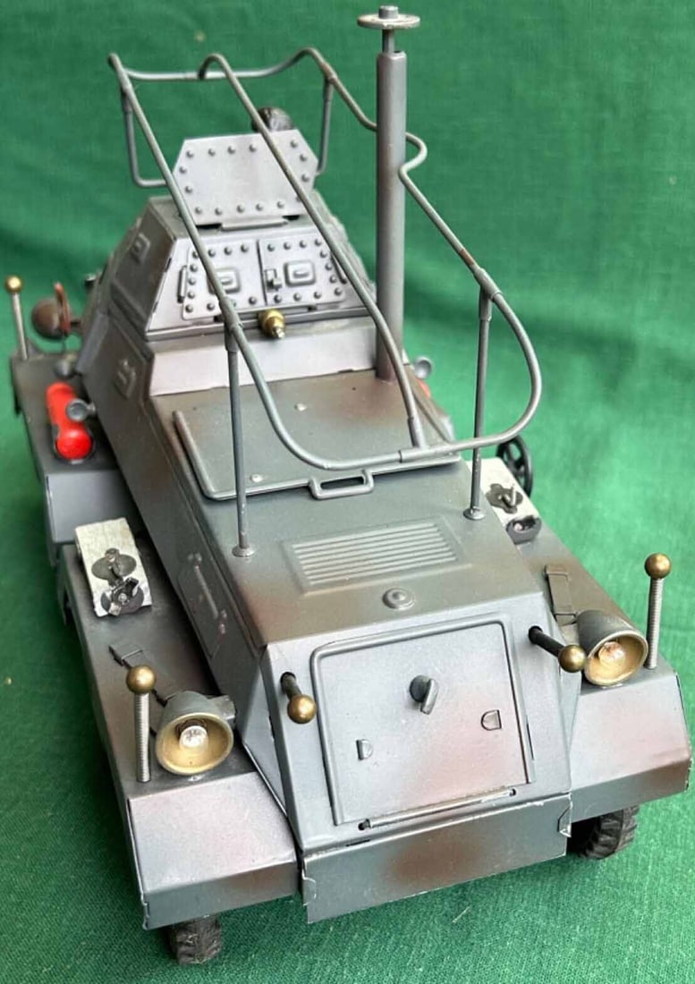 Hausser "Spahwagen" (communication truck) catalog no.744 (Made in Germany), powerful windup with - 10
