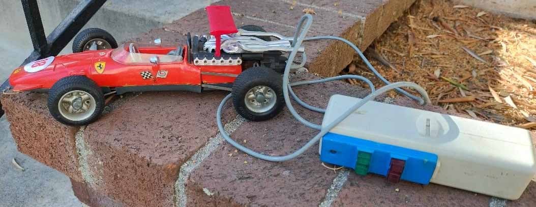 Schuco Ferrari electric version (Made in Germany),this is the much rarer version with button-driven: Schuco Ferrari electric version (Made in Germany),this is the much rarer version with button driven direction,complete with the ofy missing spoiler,c9. Reserve: $143.00 Shipping: Domestic: Flat rate o