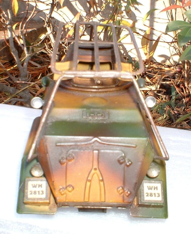 1937 Lineol "Panzerspahwagen" 1211, windup motor,six-wheeled military truck, the version with - 5