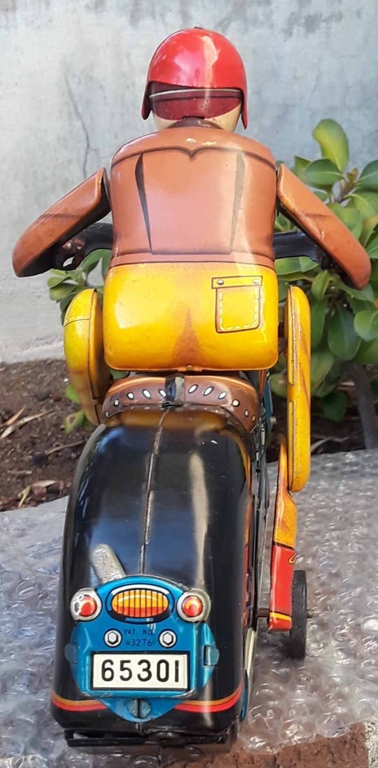 Masudaya "Mr.Atom" motorcycle (made in Japan) 1960's motorcycle with similar action as Arnold Mac - 4