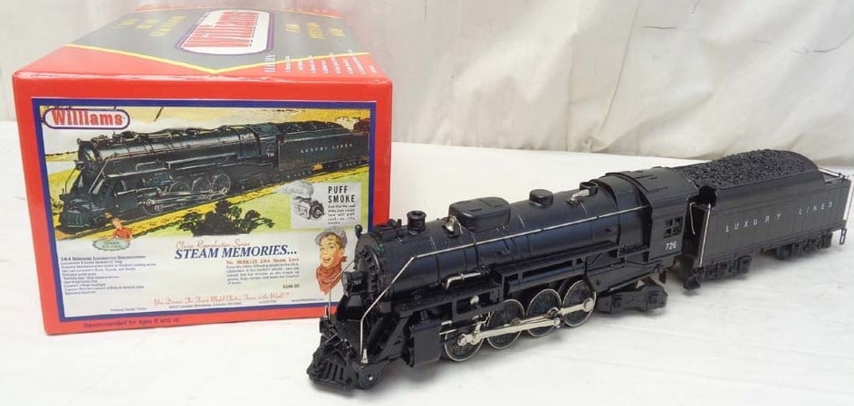Williams O scale 2-8-4 Berkshire #726, with Seuthe smoke unit in original box, c10,.: Williams O scale 2 8 4 Berkshire #726, with Seuthe smoke unit in original box, c10,. Reserve: $319.00 Shipping: Domestic: Flat rate of $55.00 to anywhere within the contiguous U.S. International:
