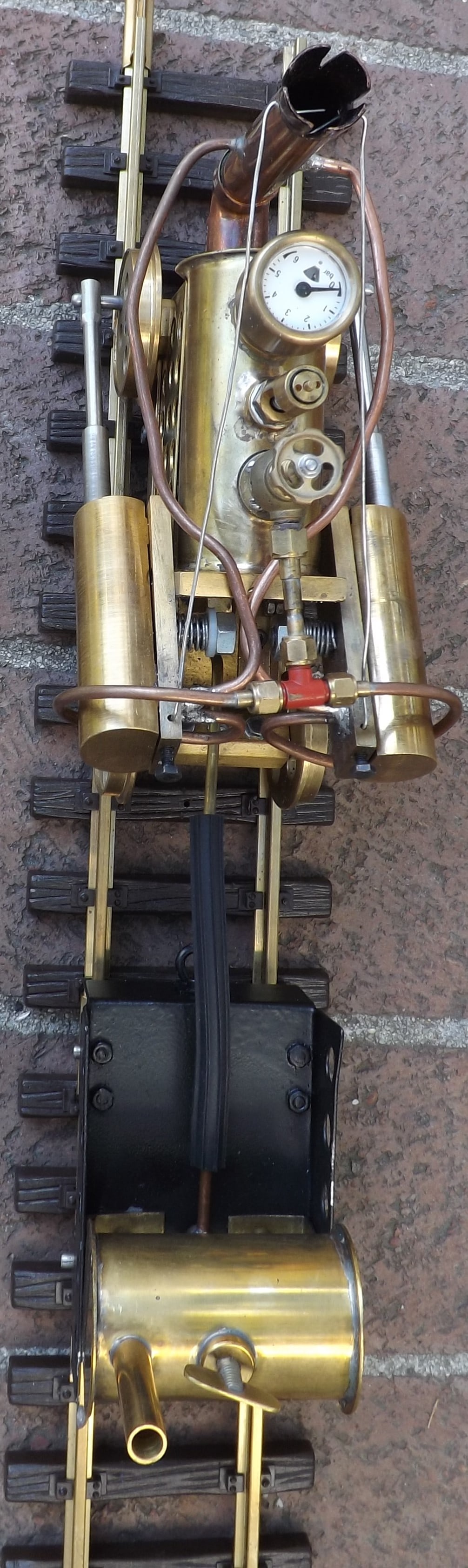 Stephenson Rocket gauge 1 brass-steel one of a kind steam locomotive, alcohol fired, never fired, - 2