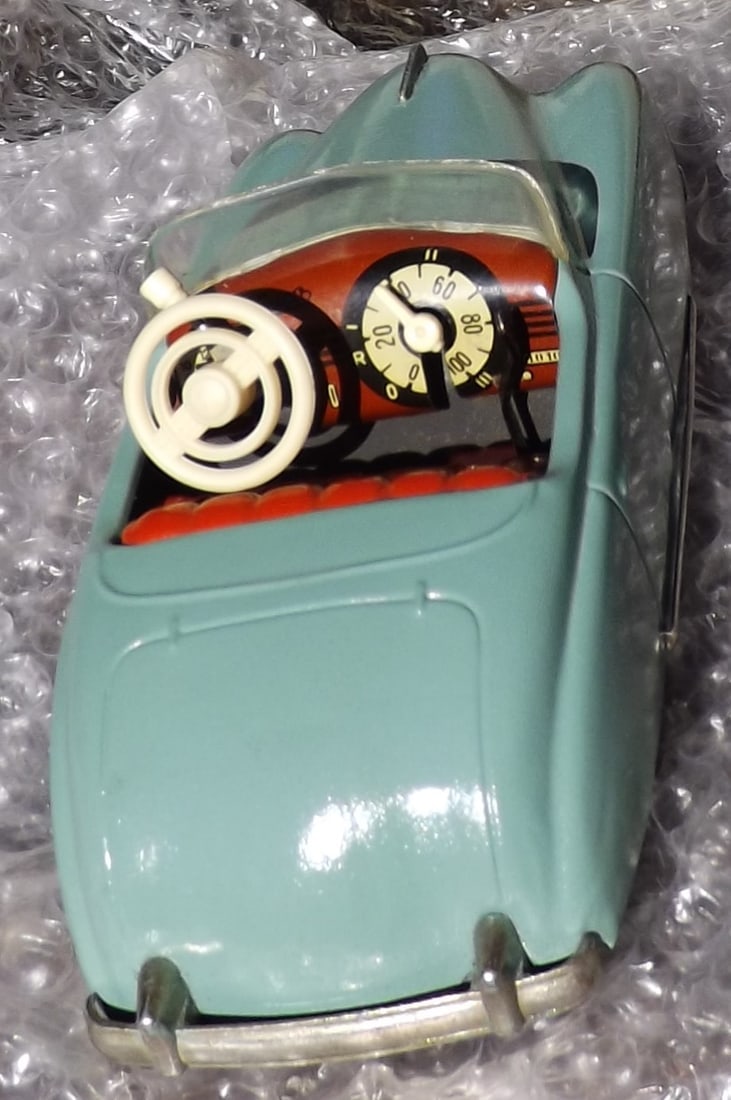 Schuco "Tacho Examico" 4002 (made in Western Germany) BMW 328 car, rack and pinion steering,three - 2