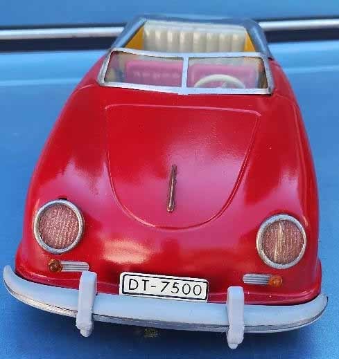 Distler Porsche car (Made in Belgium), battery driven, realistic manual transmission with two speeds - 3