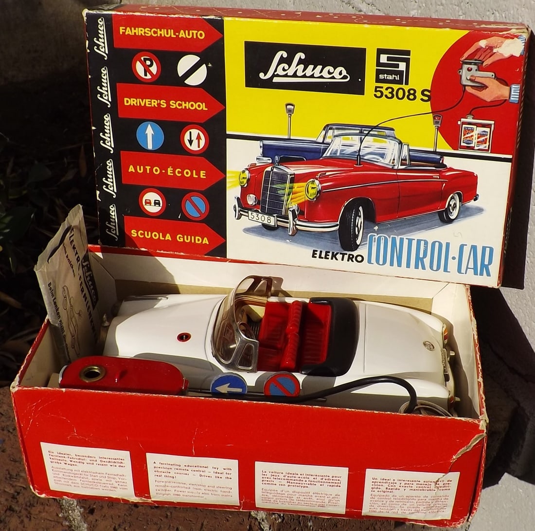 Schuco Control Car 5308, B/O , the rarer version with operating headlights, boxed, with all the: Schuco Control Car 5308, B/O , the rarer version with operating headlights, boxed, with all the accessories, c10. Reserve: $959.00 Shipping: Domestic: Flat rate of $50.00 to anywhere within the contig