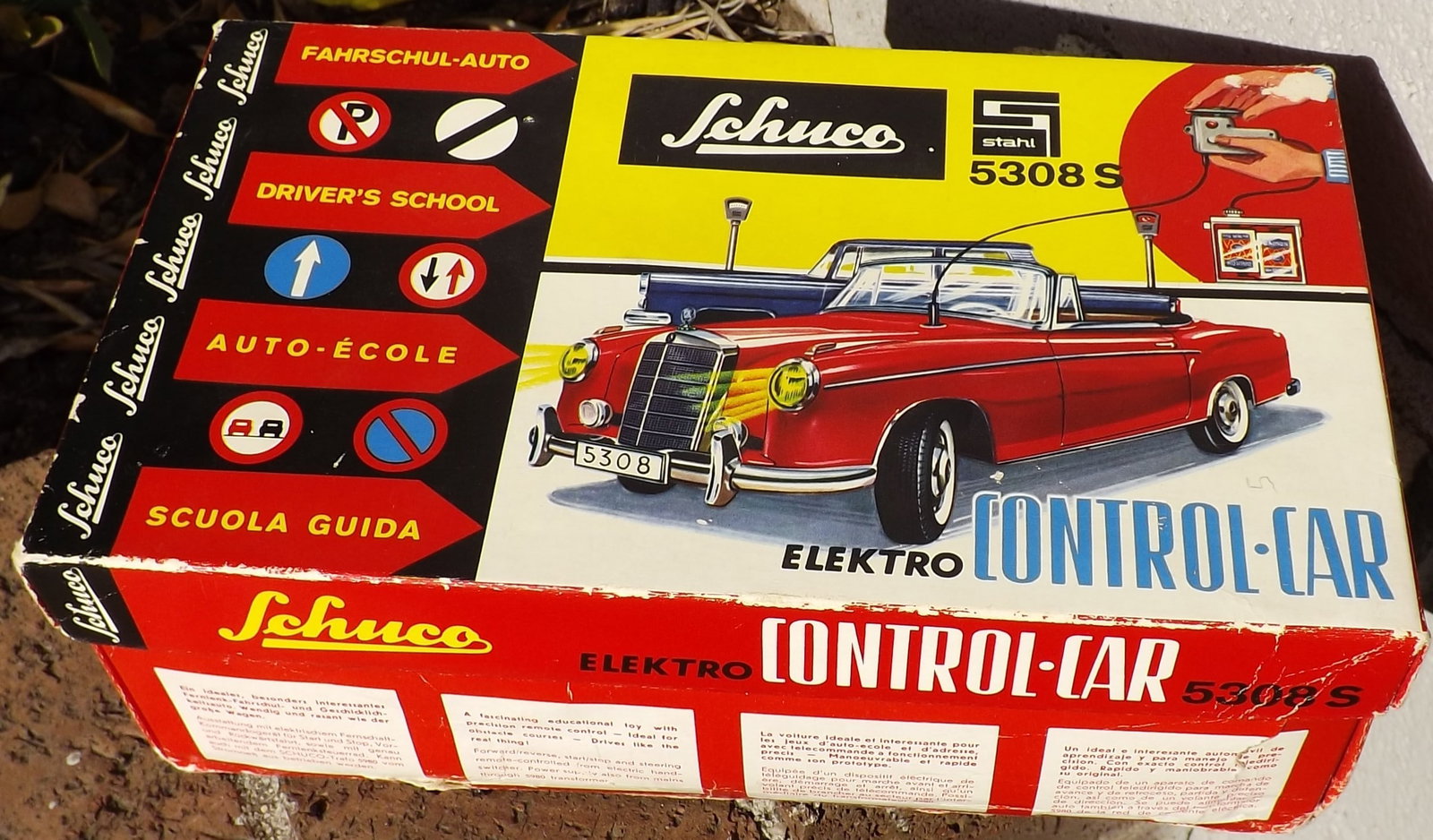 Schuco Control Car 5308, B/O , the rarer version with operating headlights, boxed, with all the - 2