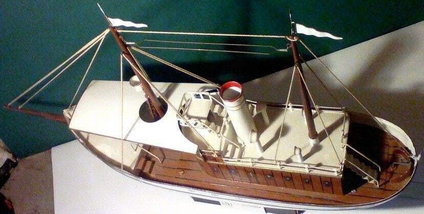 Corvette "Johanna" (Made in Germany by Schmitz), windup ,very similar to Marklin "Jolanta", 55 cm - 8