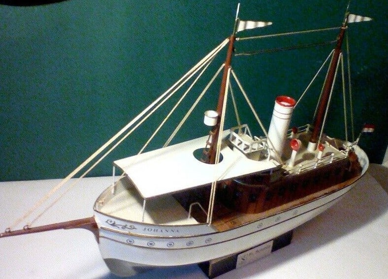 Corvette "Johanna" (Made in Germany by Schmitz), windup ,very similar to Marklin "Jolanta", 55 cm - 9