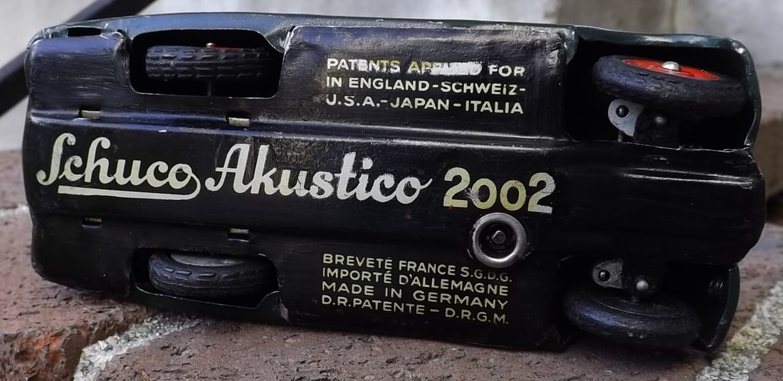Schuco Akustico 2002 (Made in Germany), BMW 328 car, windup motor , rack and pinion steering, - 5