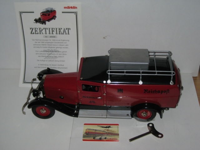 Marklin "Reichpost" postal truck 1989, with rare credit card, c10. - 2