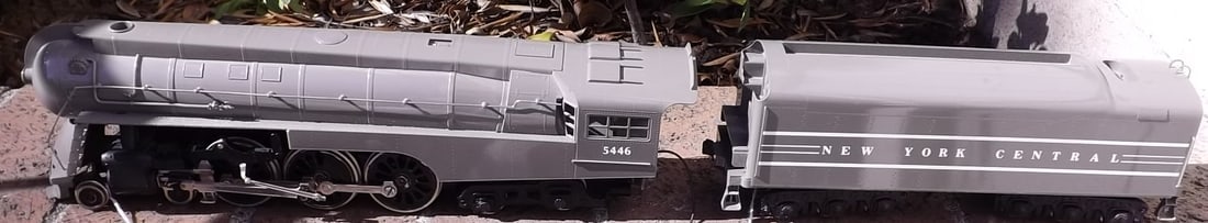 NYC "Dreyfuss" 4-6-4 all brass locomotive, O scale, two-rail DC, c10. (1 of 8)