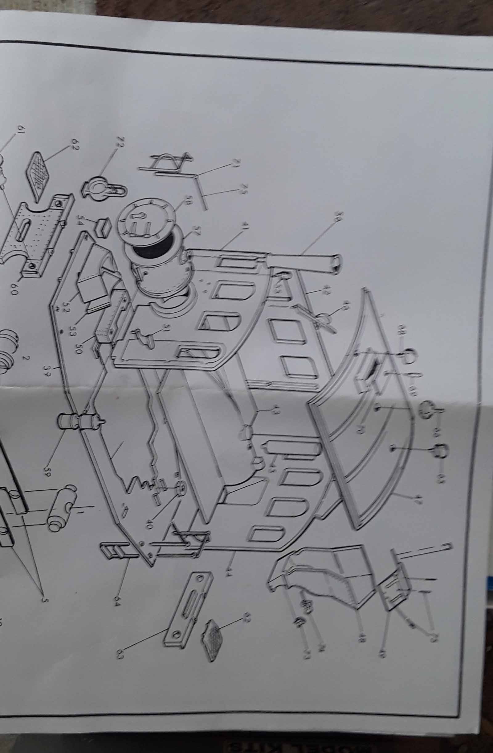 Keyser (UK) metal kit for "Glasskasten" German loco, c9 in c10 box, instructions, motor and Romford - 2