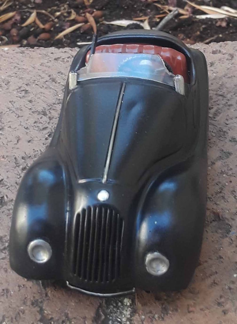 Schuco Akustico Roadster (made in Germany), BMW 328 car, c10, two windup motors, one for horn and - 2
